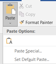 Paste Options