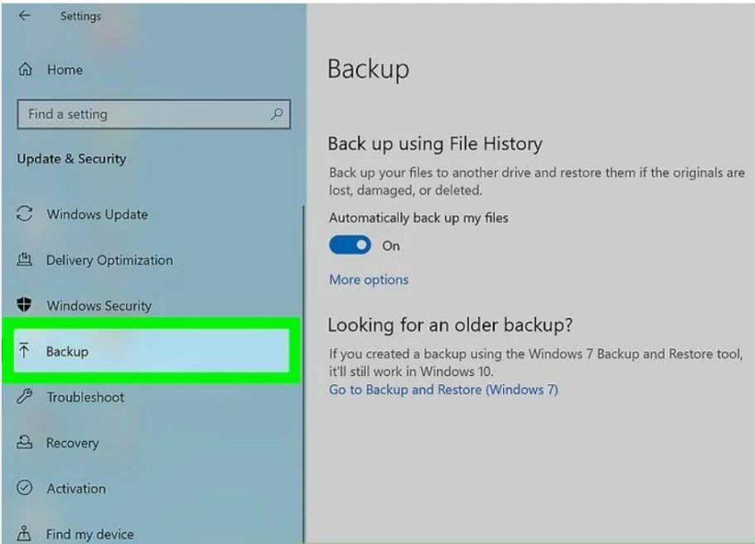 Operating System require to back up files if you are installing first time