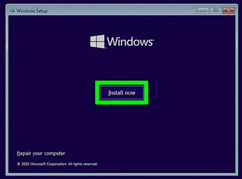 This is an interface of installing Microsoft Windows.