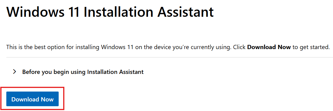 Windows 11 Installation Assistant Screenshot